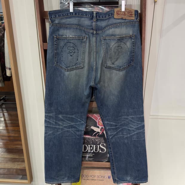 베이프 사루 데님 팬츠