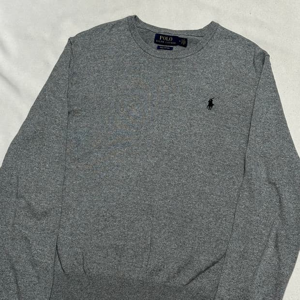 M 폴로랄프로렌 블랙 포니 그레이 피마 코튼 니트