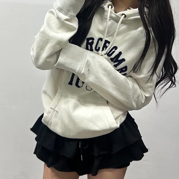 아베크롬비 y2k 화이트 올드스쿨 스웻 셔츠 후드티(L)