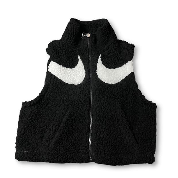 나이키 키즈 블랙 더블 스우시 뽀글이 베스트 XS