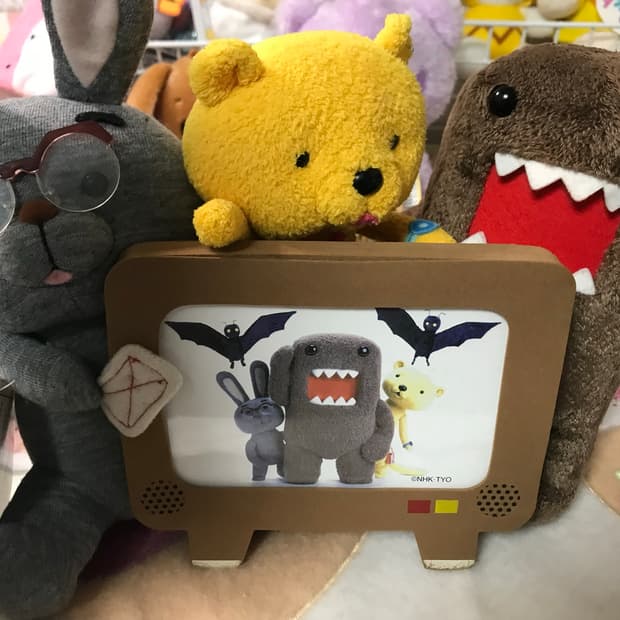 도모군 곰돌이 토끼 인형 TV 액자 세트