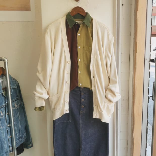 베네통 도톰 오버핏 면가디건