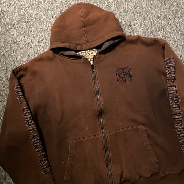 웨스트코스트차퍼스 와플 후드집업 브라운 [XL]