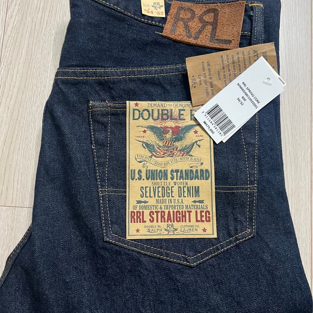 새제품 더블알엘 스트레이트핏 원워시 34*32사이즈