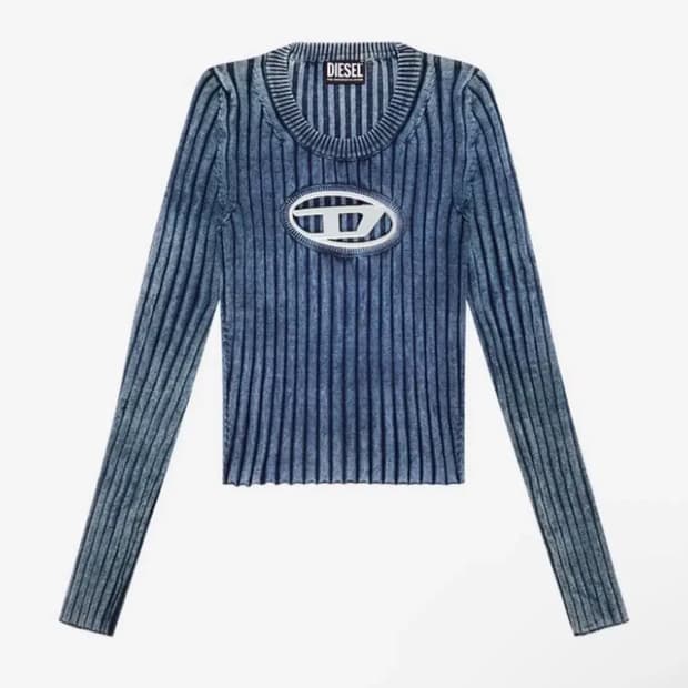 (새상품) 디젤 빅로고 워싱 니트