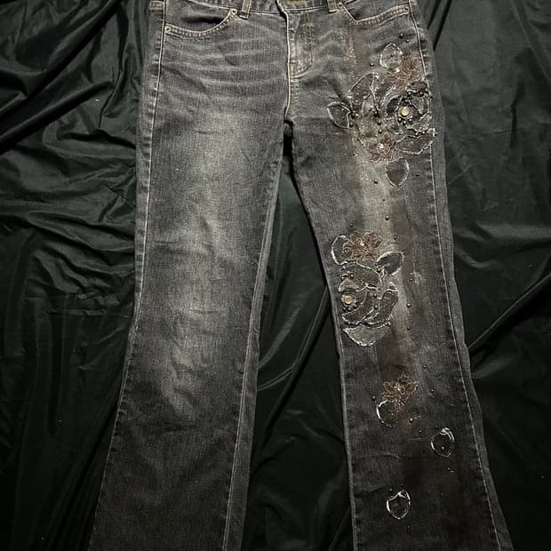 oriental y2k double button bootscut
