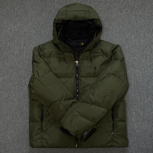 폴로 다운 패딩 카키 L
