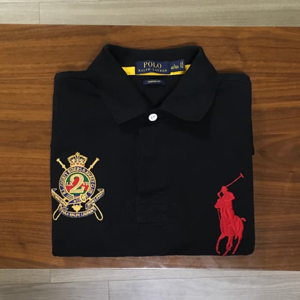 폴로 빅포니 긴팔 럭비티 블랙