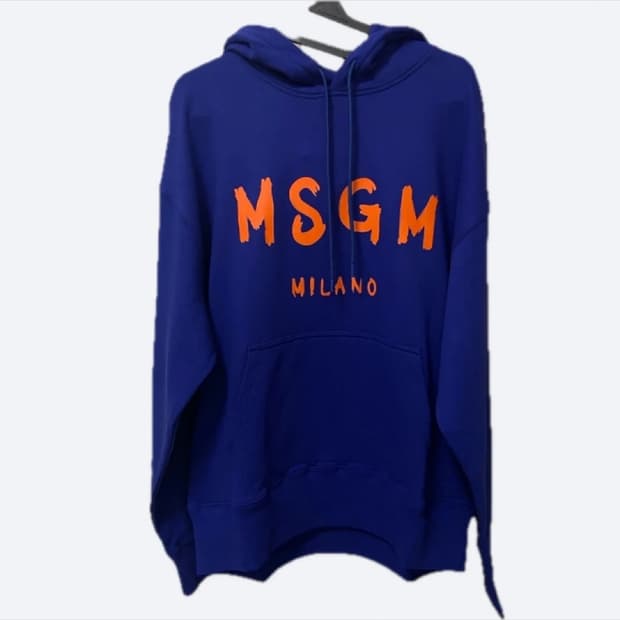 (새상품) MSGM 브러쉬 로고 후드티 