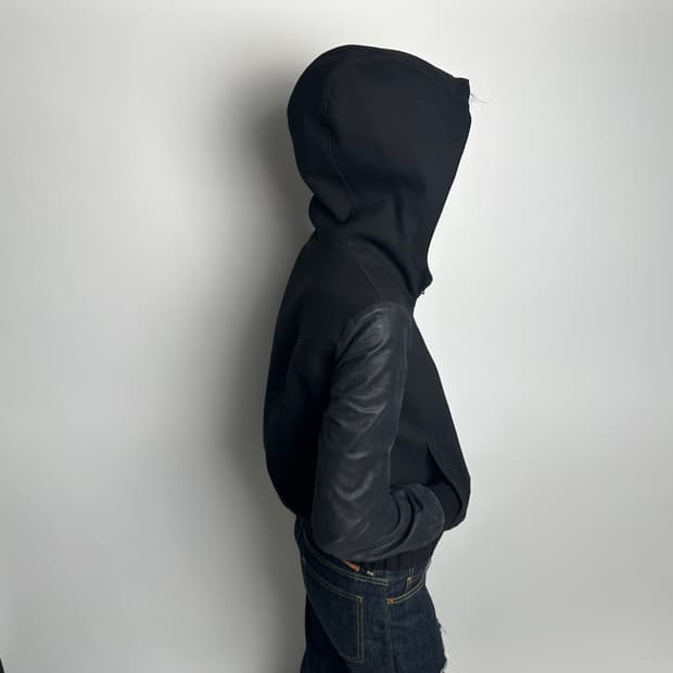 헬무트랭 울 레더 붐버 자켓