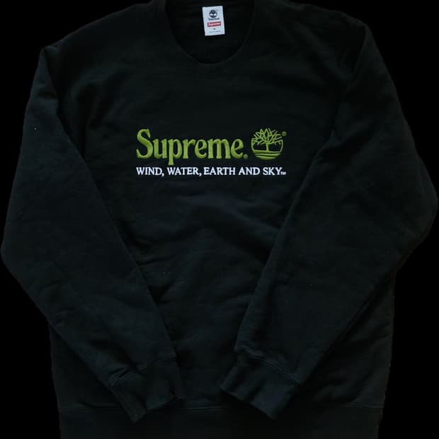 [XL] 슈프림 x 팀버랜드 크루넥 블랙 맨투맨