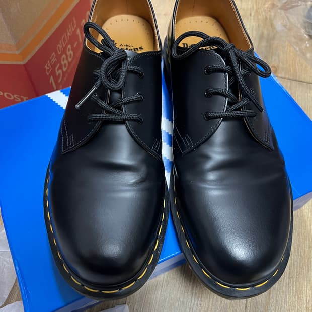 택포16) 닥터마틴 1461 스무스 블랙 3홀 UK10