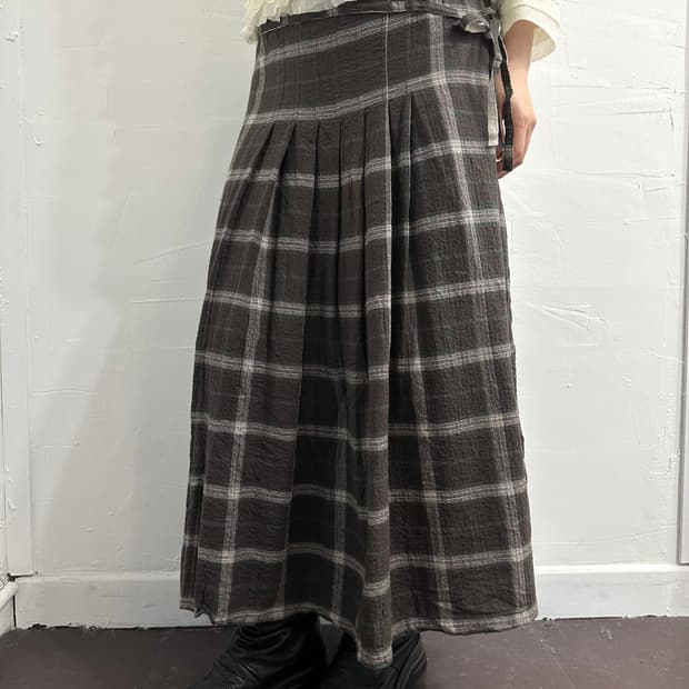 studio clip check strap skirt