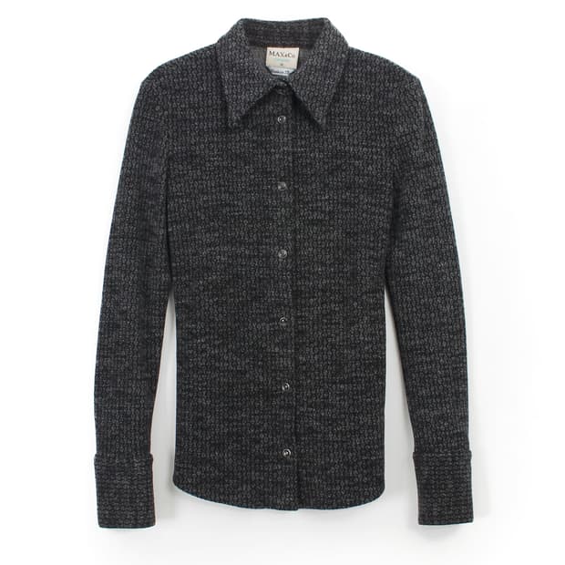막스앤코 MAX&Co 막스마라 빈티지 울 타올 슬림 그레이 패턴 셔츠 블
