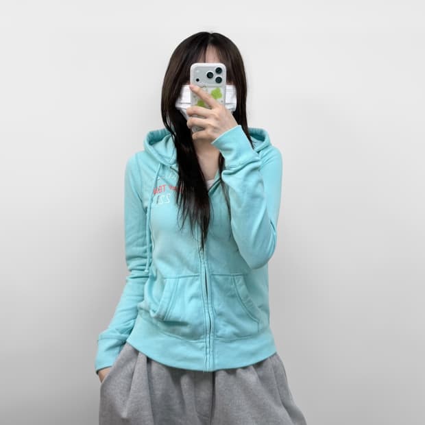 홀리스터 스펠 로고 후드집업 소라