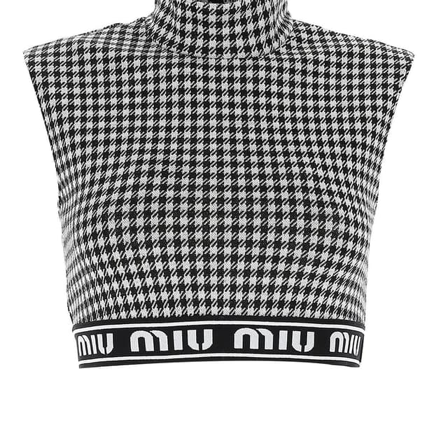 Miu Miu Cropped houndstooth