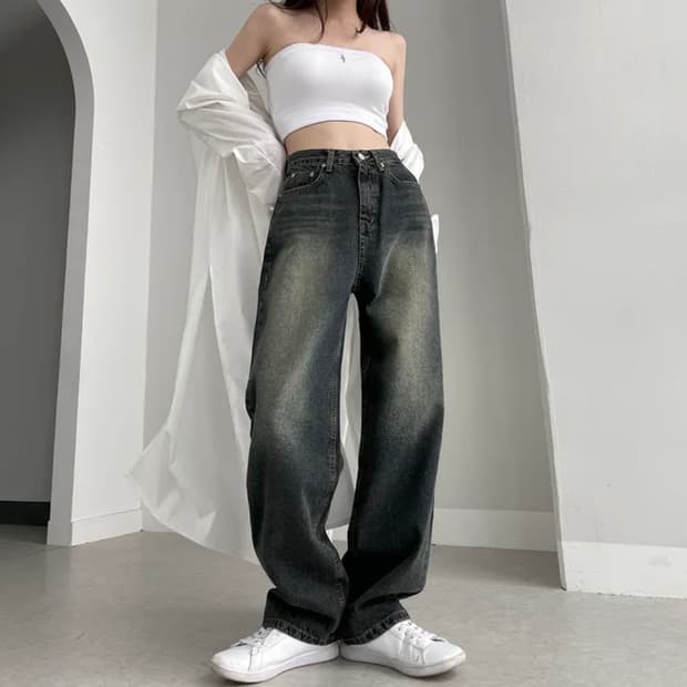 빈티지 워싱 데님팬츠