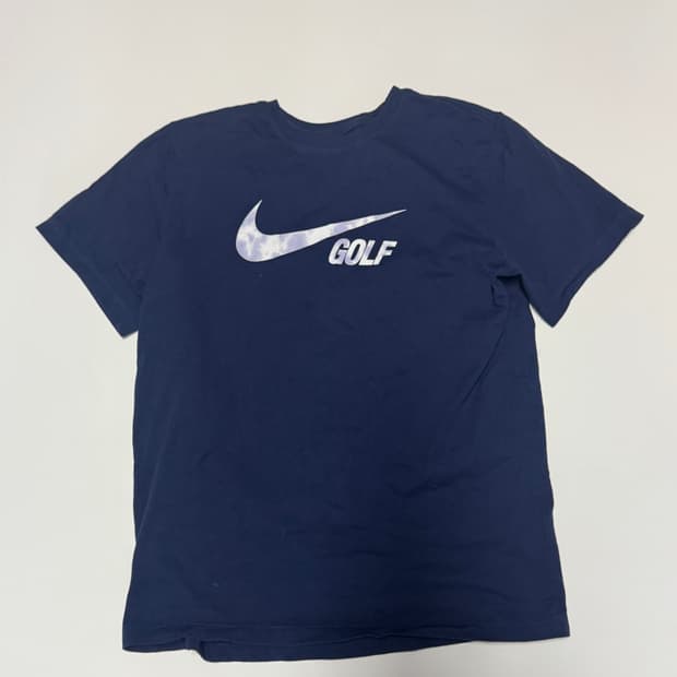 나이키 스우시 골프 프린팅 반팔 티셔츠 L 네이비