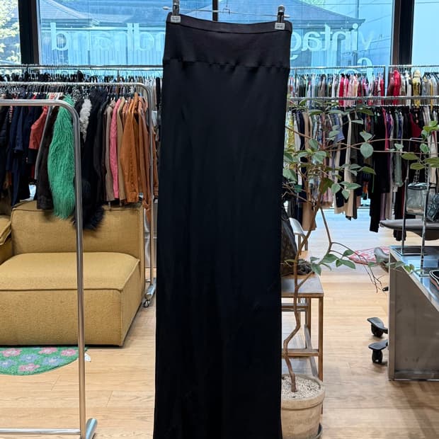 릭 오웬스 16ss 블랙 셔링 롱 스커트 