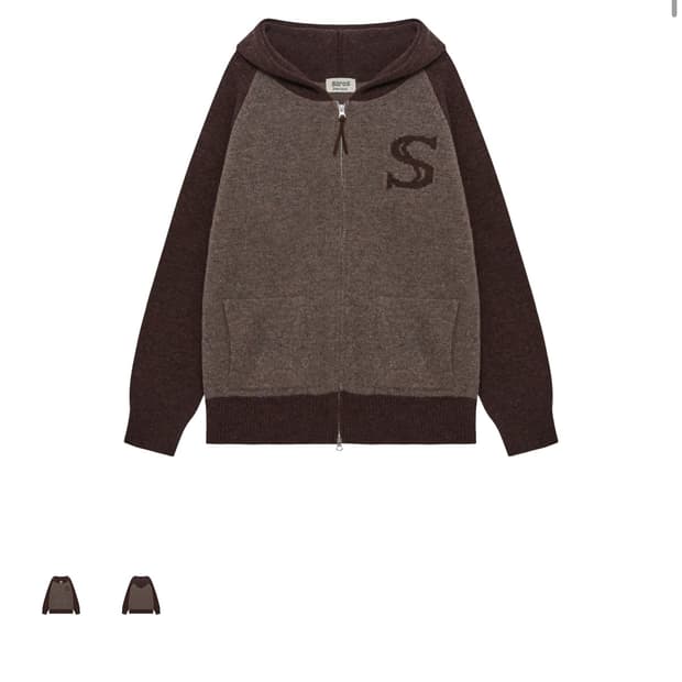구해요) saros knit zip-up - Brown(2)
