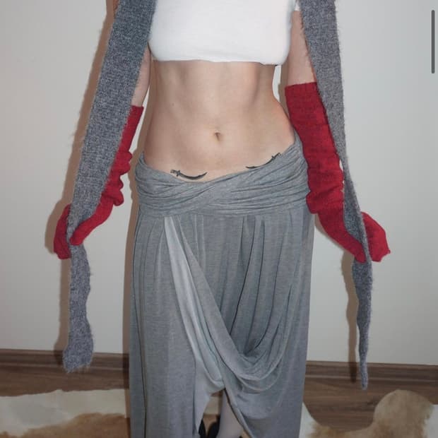 Draping Unbalance Skirt grey