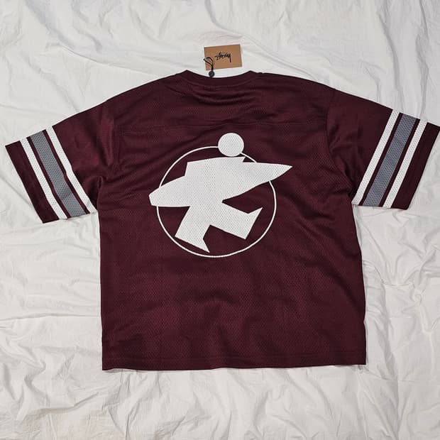 스투시 서프맨 메쉬 풋볼저지 버건디