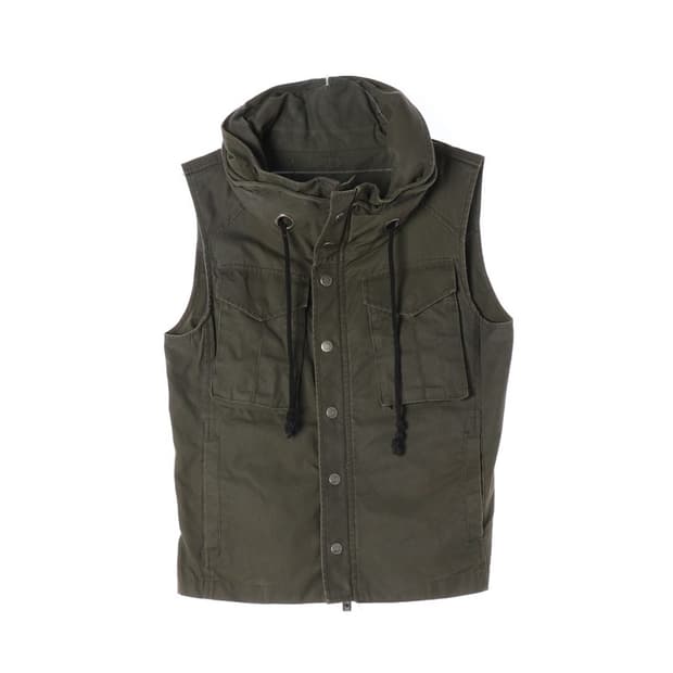 빈티지 밀리터리 코튼 조끼 L