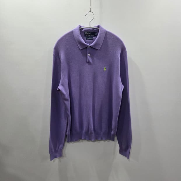 폴로랄프로렌 피마코튼 카라 니트 L