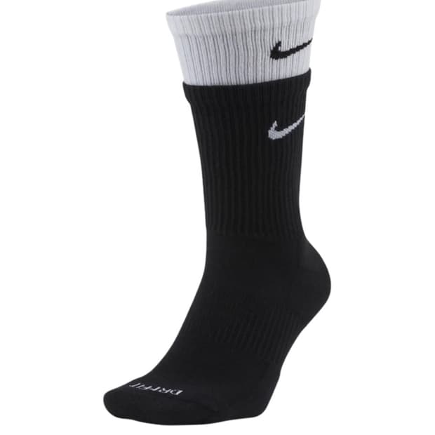 [L]나이키 에브리데이 플러스 쿠션드 트레이닝 크루 삭스 블랙 화이트