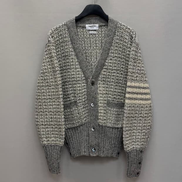 톰브라운 사선완장 모헤어 트위드 클래식 가디건 ( 100~105 )