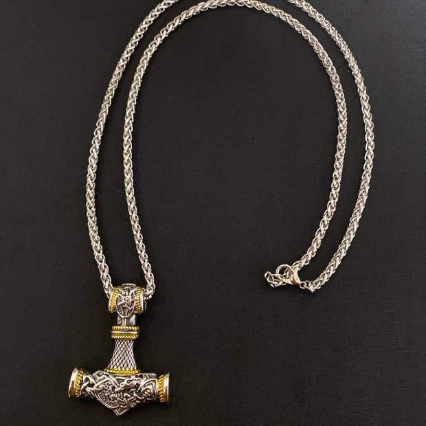 바이킹 토르 해머 목걸이