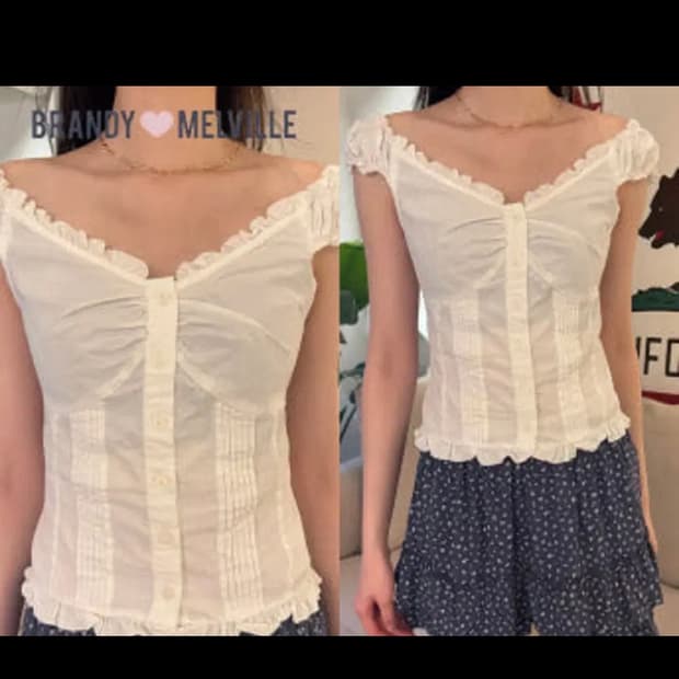 택 o 새상품) 브랜디멜빌 엘레나탑 블라우스 화이트