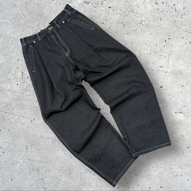 [M] 노앙 와이드 흑청 데님 와이드 팬츠 C391
