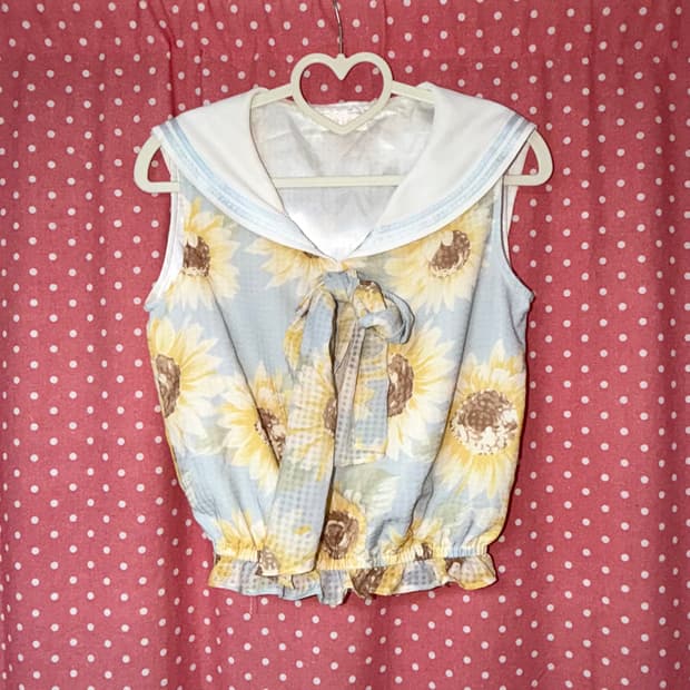 [LIZ LISA] 리즈리사 해바라기 세일러 민소매 블라우스