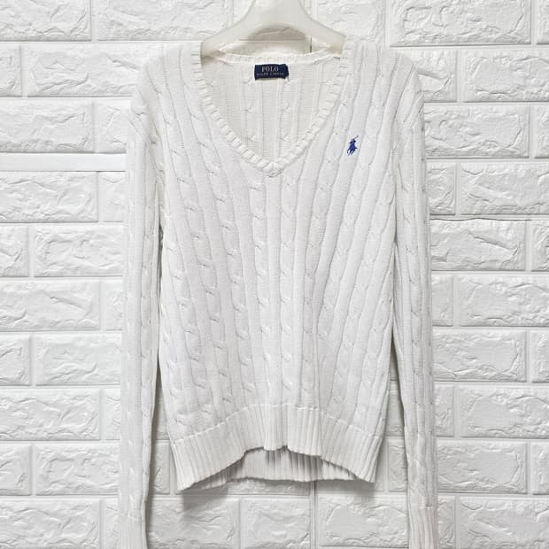 택포// 폴로랄프로렌 케이블 브이넥 니트 S-M