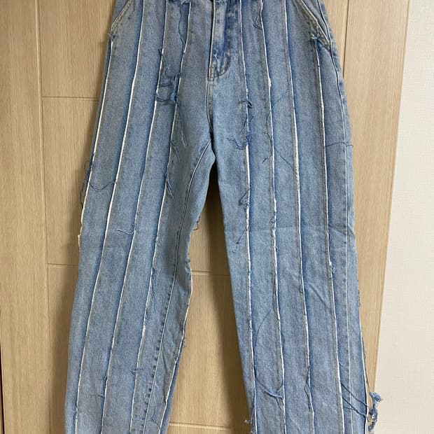 마뗑킴 커팅 루드 데님팬츠 S