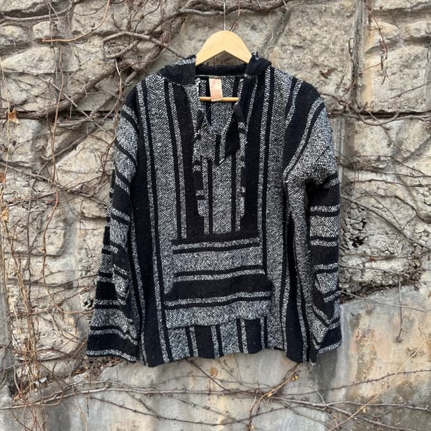 멕시코 핸드 우븐 블랑켓 후디 후드티