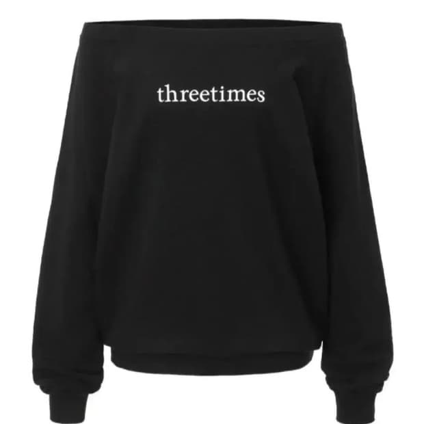 쓰리타임즈 베이직 로고 오프탑 블랙