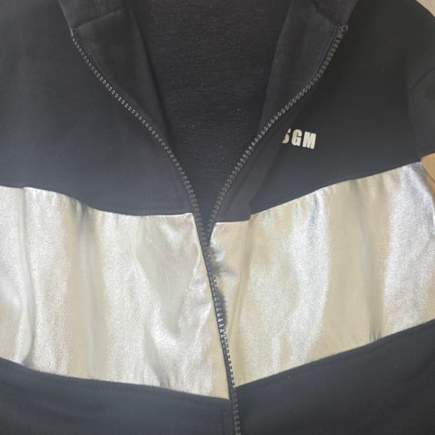 MSGM 블랙 실버 배색 후드집업 12 (성인 44~55 가능)