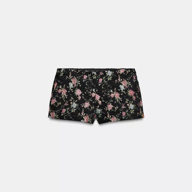 ZARA 자라 플로럴 자카드 미니 쇼츠 M