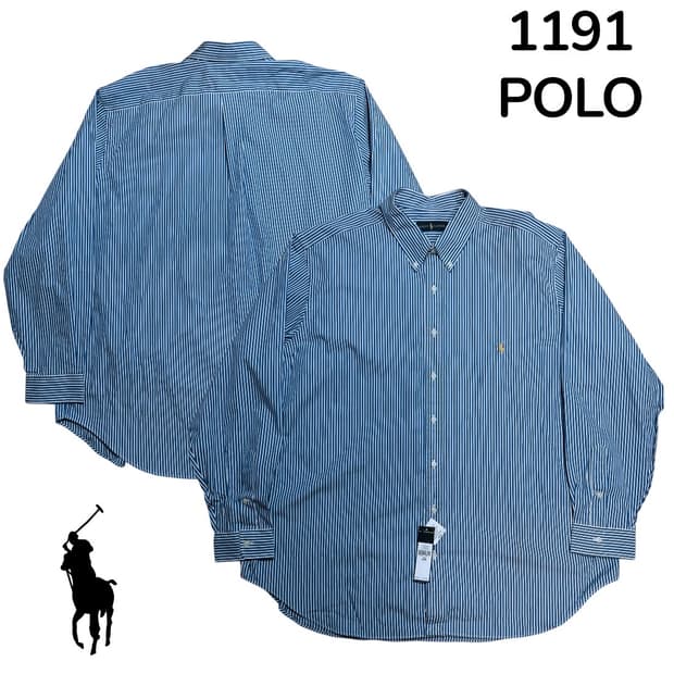 폴로 신형 블루 스트라이프 셔츠 2XB