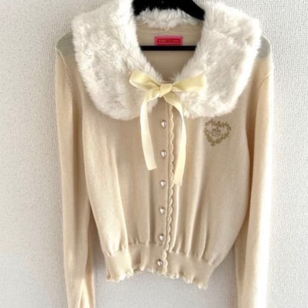 베이비더스타샤인브라이트 퍼리본가디건 히메갸루빈티지 babythestars