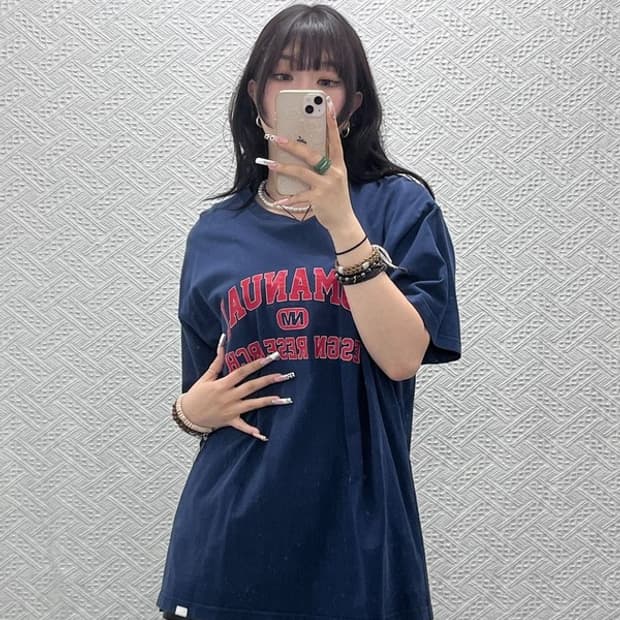 노메뉴얼 올드스쿨 레트로 빈티지 프린팅 반팔티 L C11394