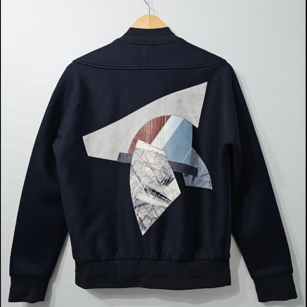 시스템옴므 백프린팅 블루종 자켓 95