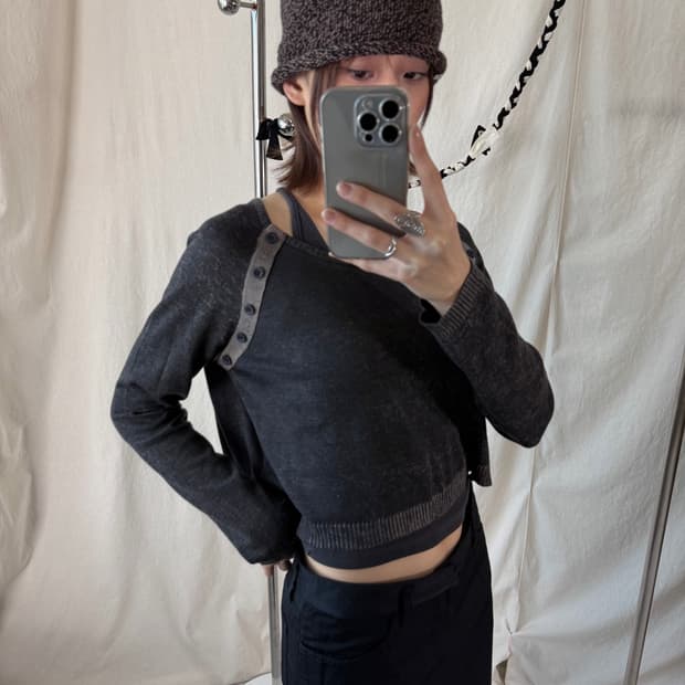 Sophia 그런지 니트 탑