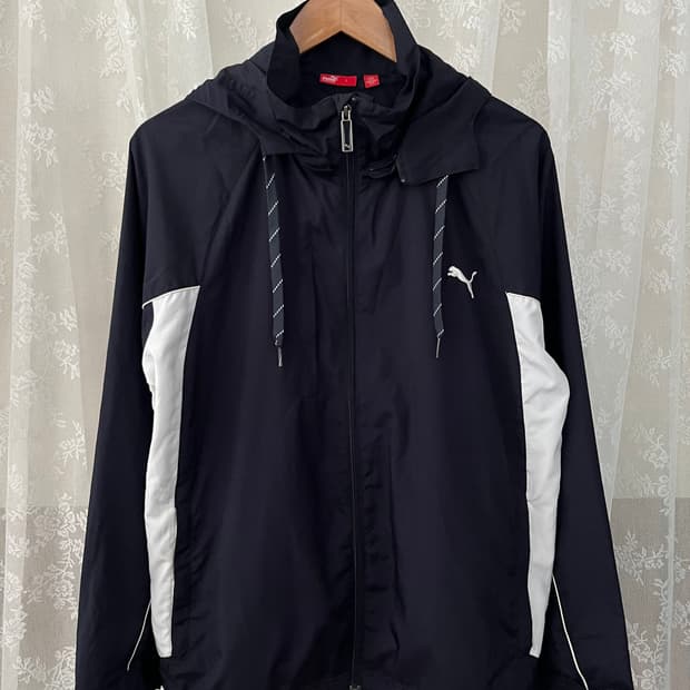 L) 푸마 PUMA 올드스쿨 바람막이 자켓 네이비