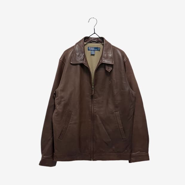 폴로 양가죽 램스킨 레더 자켓 브라운