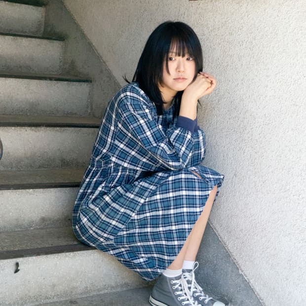 블루 코티지 체크 원피스