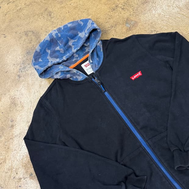 리바이스 카모 밀리터리 후드집업