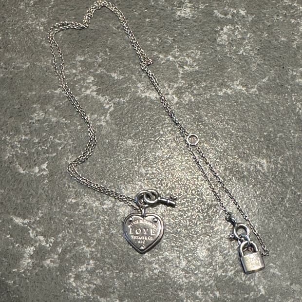 티파니앤코 목걸이 러브하트키 팬던트 
